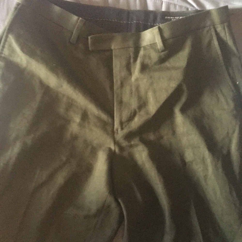 Forest green slim fit dress pants